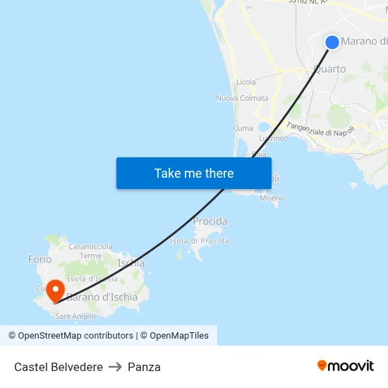 Belvedere Castle to Panza map