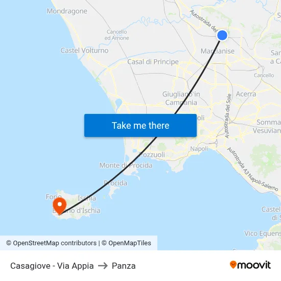 Casagiove - Appia Road to Panza map