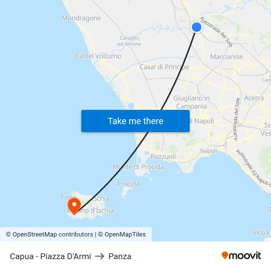 Capua - Piazza D'Armi to Panza map