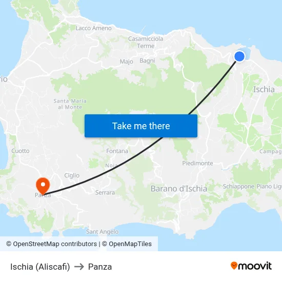 Ischia (Hydrofoils) to Panza map