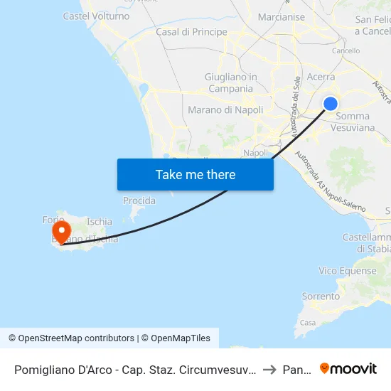 Pomigliano D'Arco - Circumvesuviana Station to Panza map