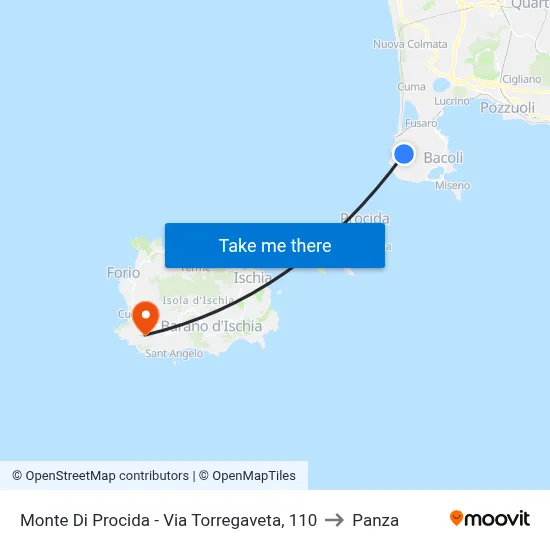 Monte Di Procida - Via Torregaveta, 110 to Panza map