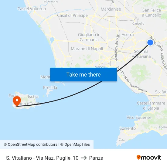 S. Vitaliano - Puglie National Road, 10 to Panza map