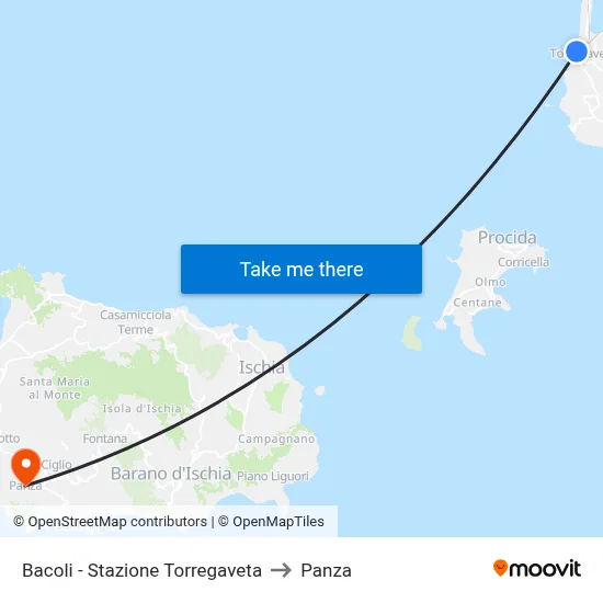 Bacoli - Torregaveta Station to Panza map