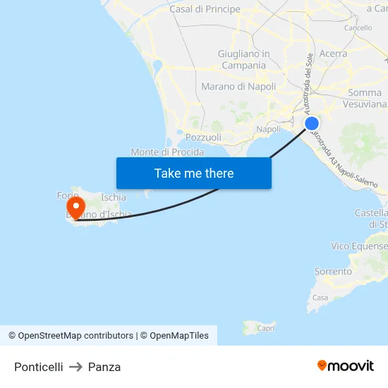 Ponticelli to Panza map