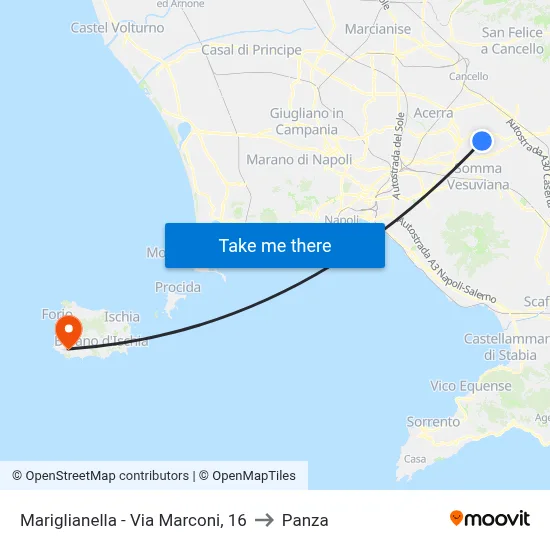 Mariglianella - Marconi Street, 16 to Panza map