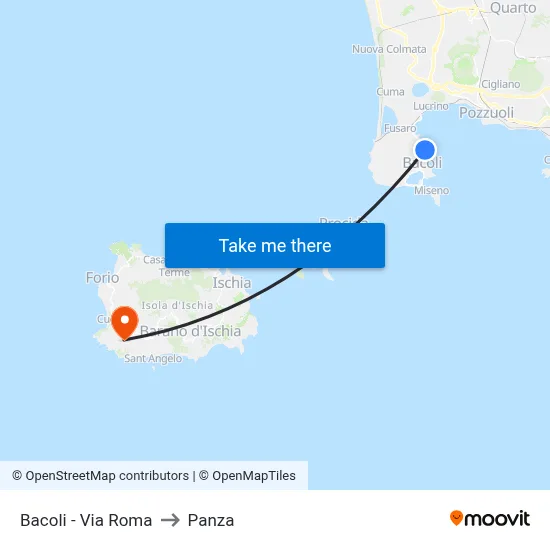 Bacoli - Via Roma to Panza map