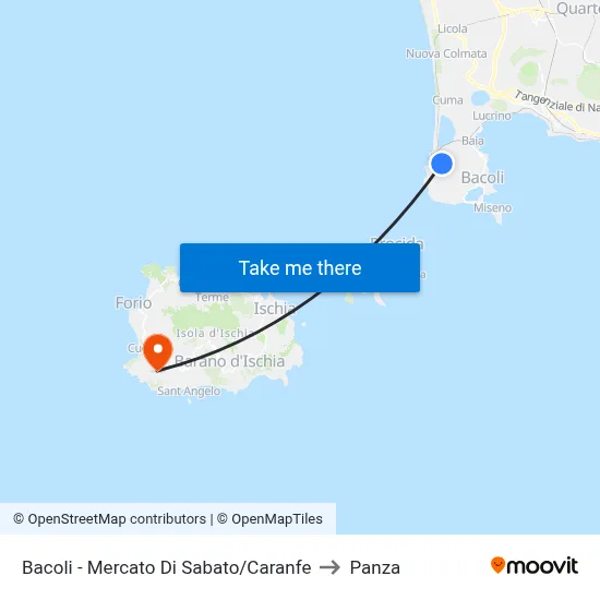 Bacoli - Saturday Market/Caranfe to Panza map