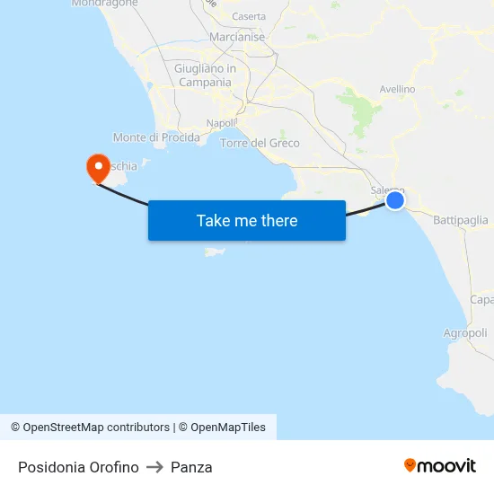 Posidonia Orofino to Panza map