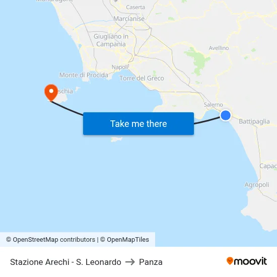 Arechi Station - S. Leonardo to Panza map