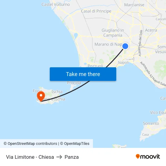 Via Limitone - Chiesa to Panza map