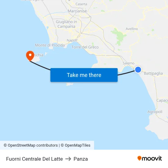 Fuorni Milk Factory to Panza map