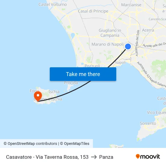 Casavatore - Via Taverna Rossa, 153 to Panza map