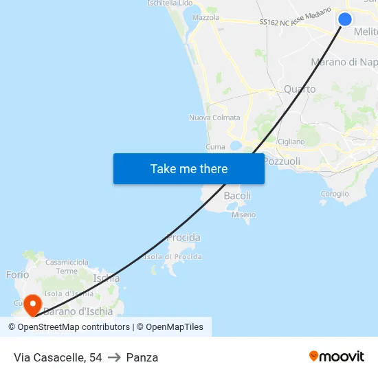 Via Casacelle, 54 to Panza map