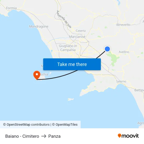 Baiano - Cimitero to Panza map