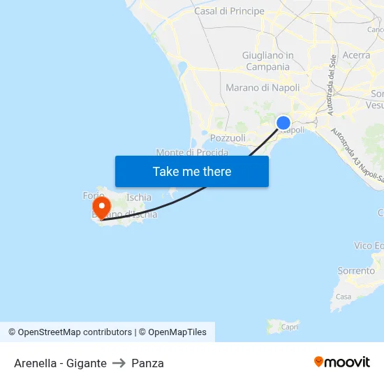 Arenella - Gigante to Panza map