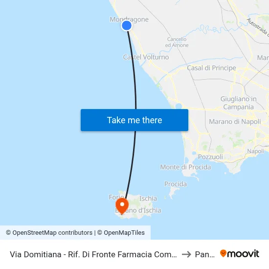 Via Domitiana - Opposite Municipal Pharmacy to Panza map