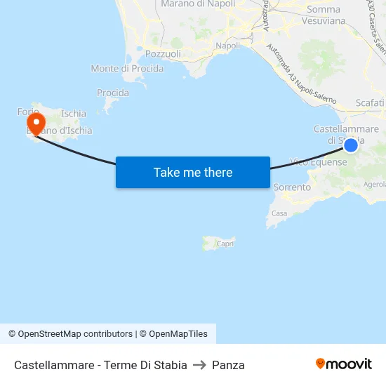 Castellammare - Stabia Thermal Baths to Panza map