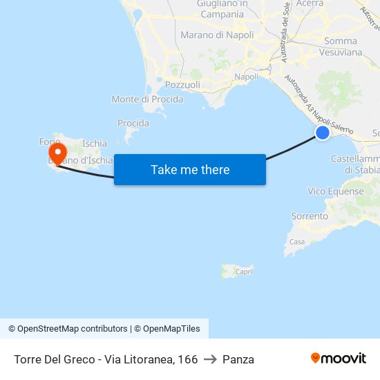 Torre Del Greco - Via Litoranea, 166 to Panza map
