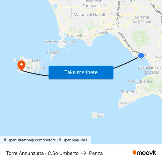 Torre Annunziata - Umberto Avenue to Panza map