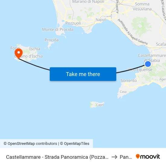 Castellammare - Panoramic Road (Pozzano) to Panza map