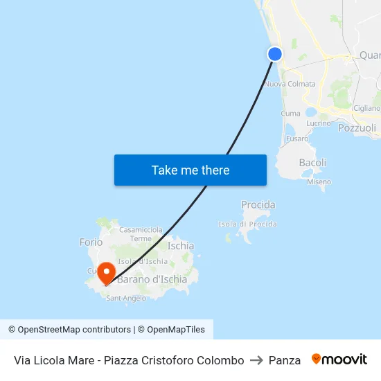 Licola Mare Street - Christopher Columbus Square to Panza map