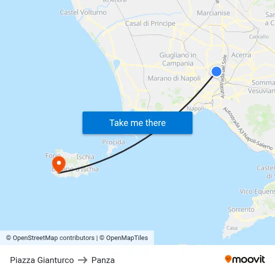 Gianturco Square to Panza map