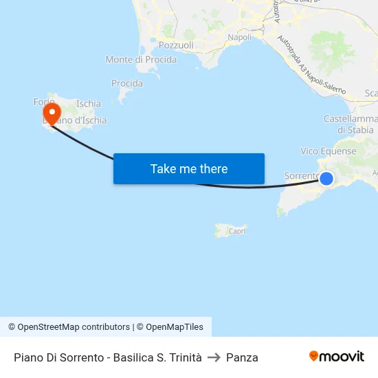 Piano Di Sorrento - Holy Trinity Basilica to Panza map