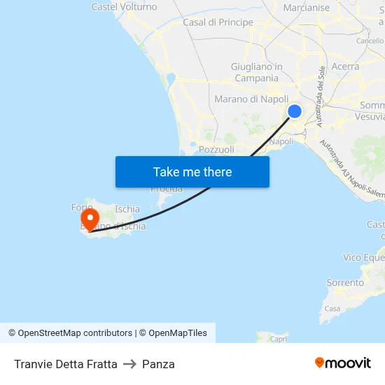 Tranvie Detta Fratta to Panza map