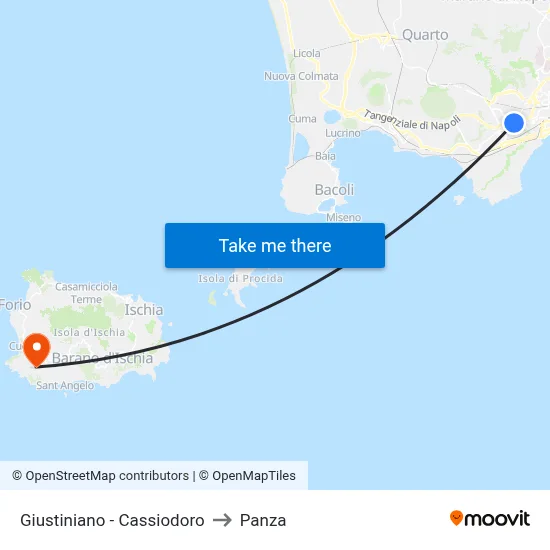 Giustiniano - Cassiodoro to Panza map