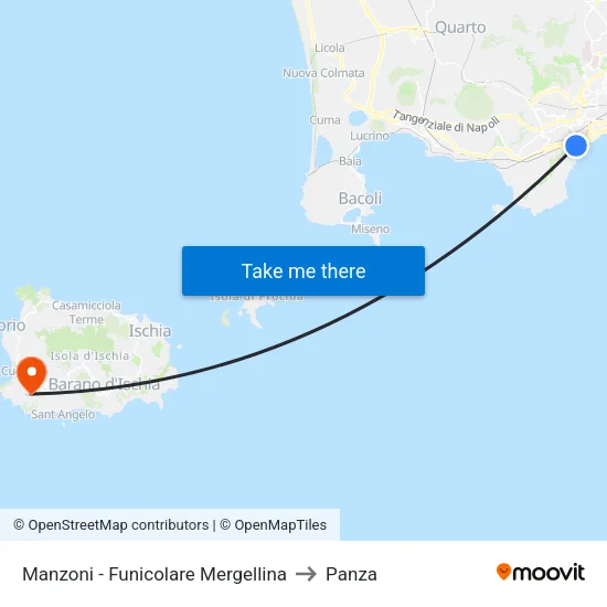 Manzoni - Mergellina Funicular to Panza map