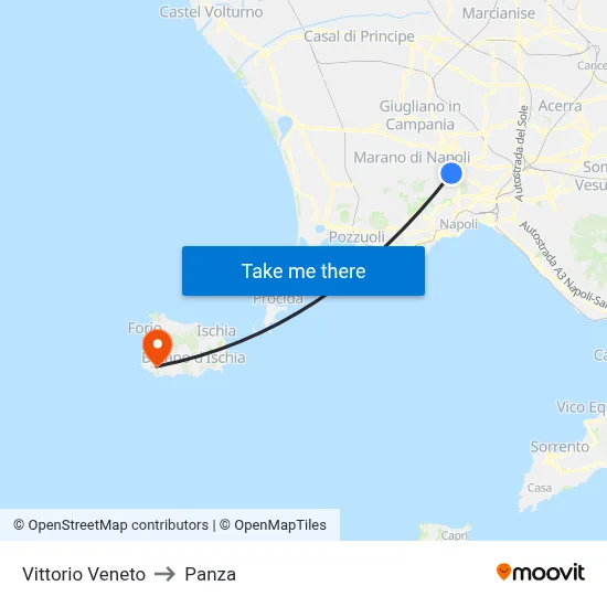 Vittorio Veneto to Panza map