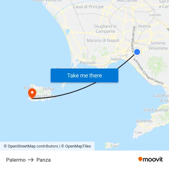 Palermo to Panza map