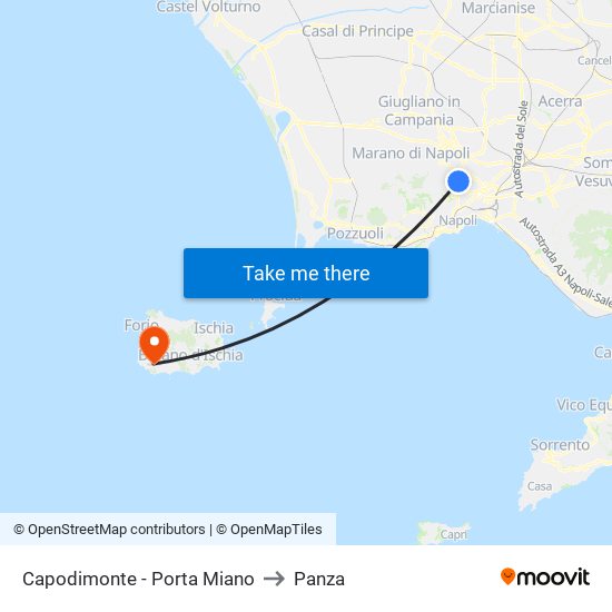 Capodimonte - Porta Miano to Panza map