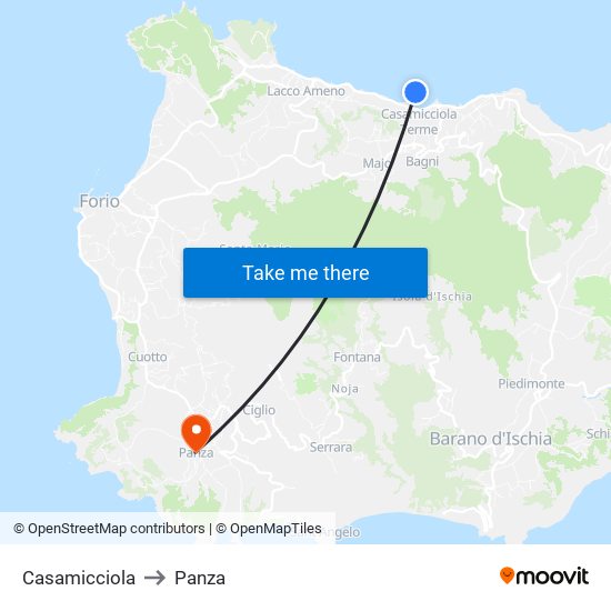 Casamicciola to Panza map