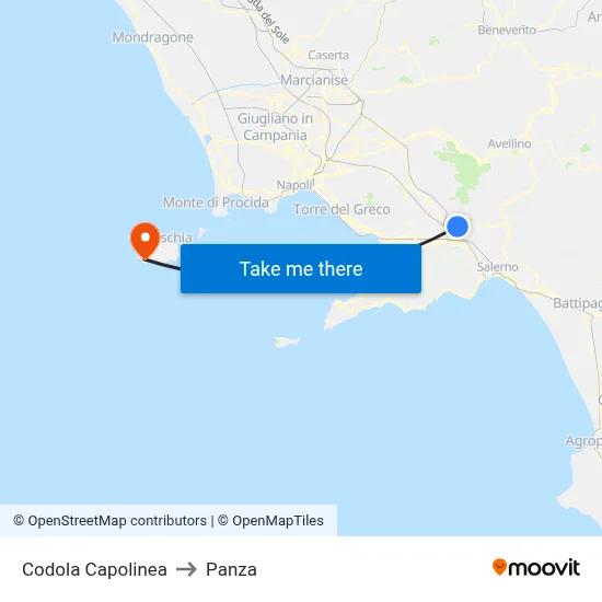 Codola Terminal to Panza map