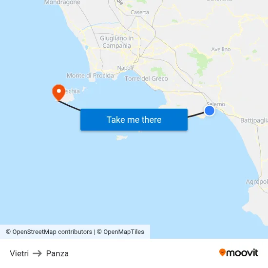 Vietri to Panza map