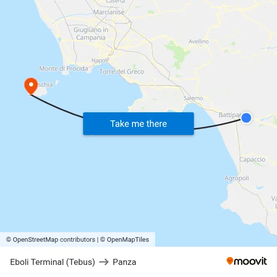Eboli Terminal (Tebus) to Panza map