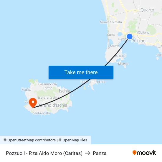 Pozzuoli - P.za Aldo Moro (Caritas) to Panza map