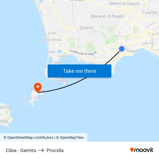 Cilea - Gemito to Procida map
