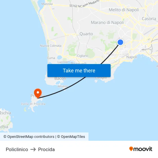 Polyclinic to Procida map