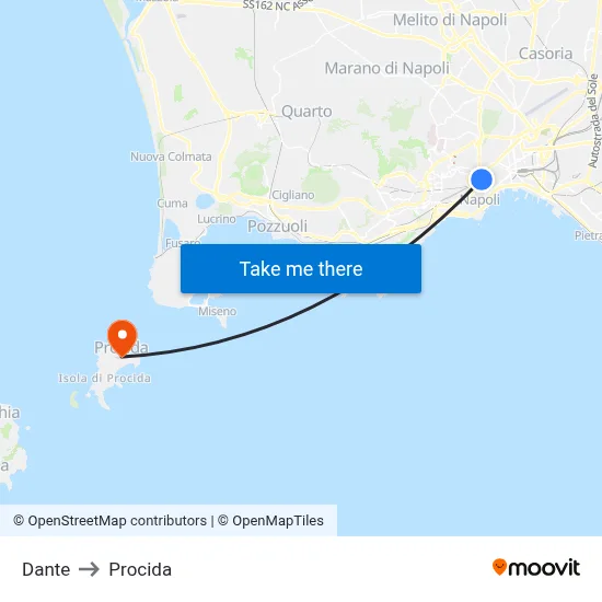 Dante to Procida map