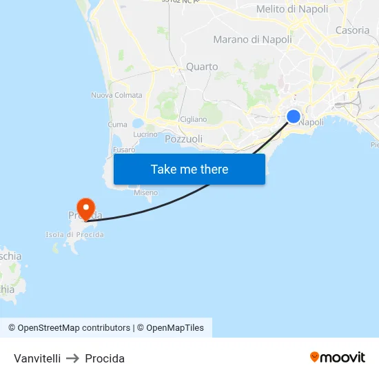 Vanvitelli to Procida map