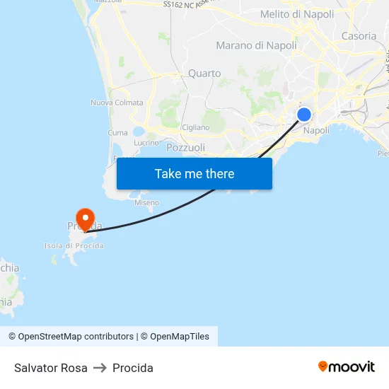 Salvator Rosa to Procida map