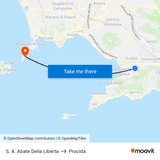 Sant'Antonio Abate Della Liberta to Procida map
