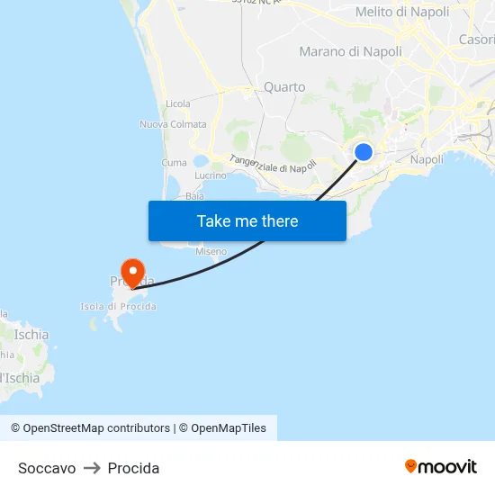 Soccavo to Procida map