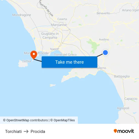 Torchiati to Procida map