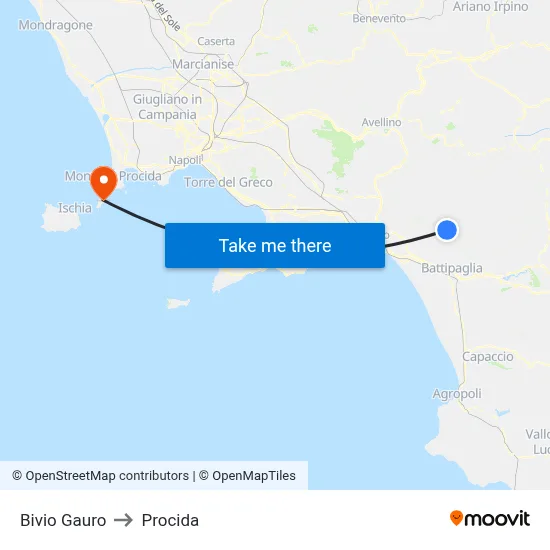 Gauro Junction to Procida map