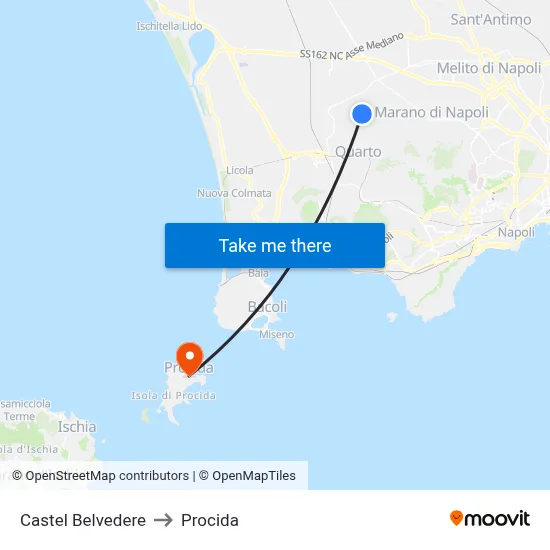 Belvedere Castle to Procida map