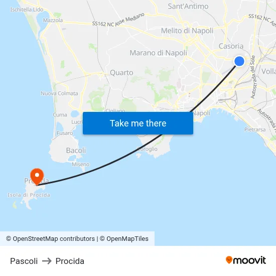 Pascoli to Procida map